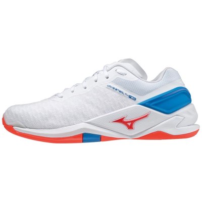 Zapatillas Balonmano Mizuno WAVE Stealth Neo Hombre - Blancos / Rojos / Azules - Chile M308IADNUZ